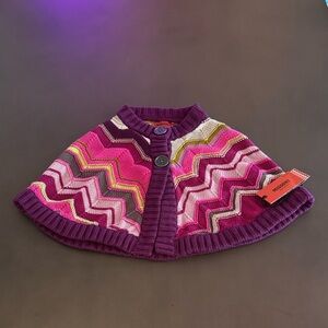 Missoni for Target Kids Zigzag Cape in Purple, Pink, and Green